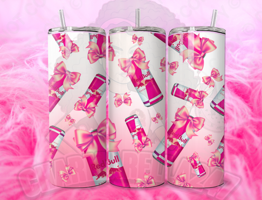 Darker Pink Red-Bull Bows 20oz Tumbler