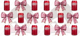 De Pep Can With Big Pink Bows  16oz UVDTF Wrap