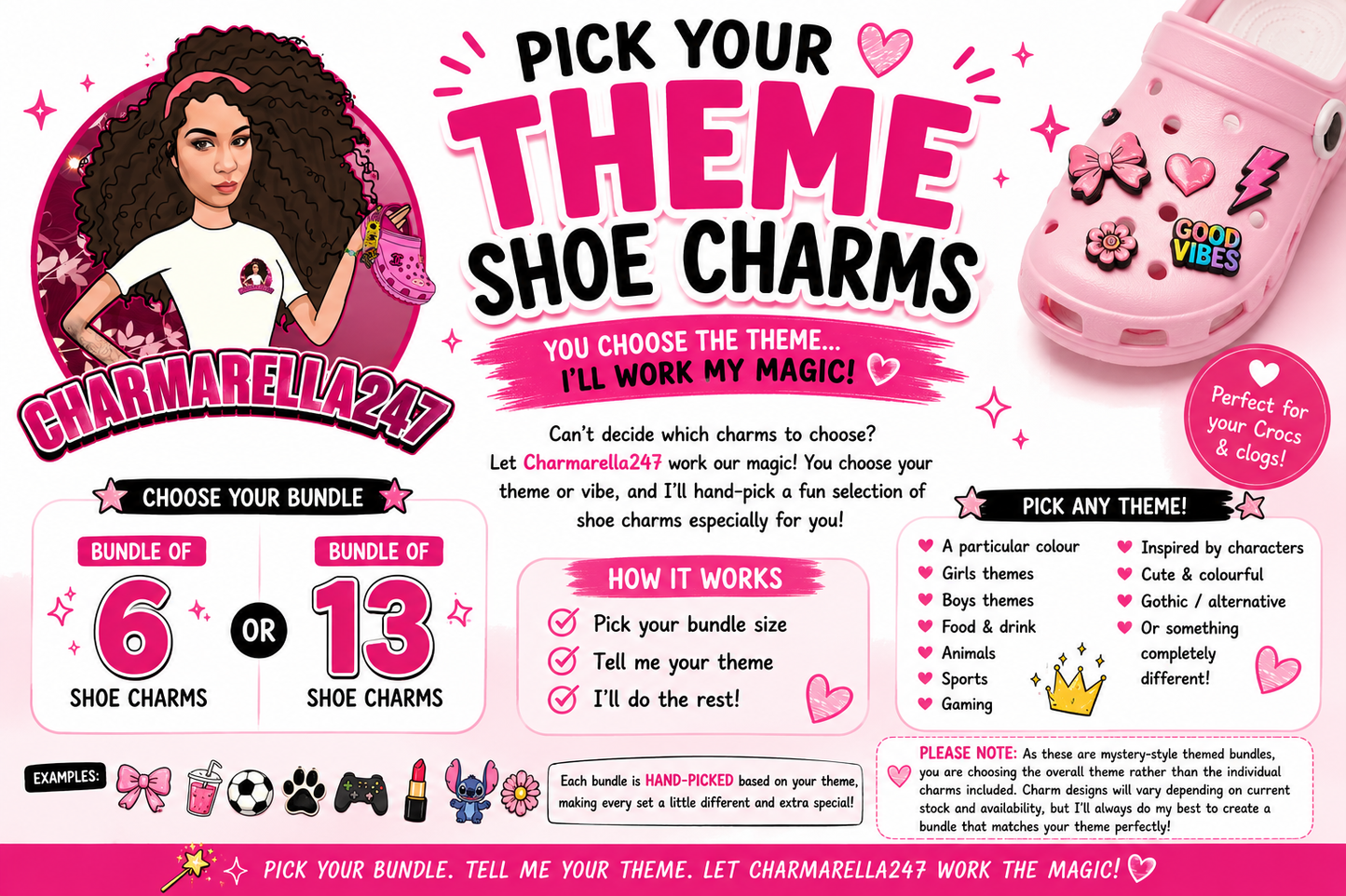 Pick Your Theme Shoe Charms