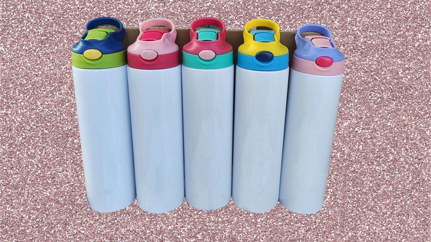 20oz Flip Top Bottles (Colourful Lids) (with just design choice) sublimation print