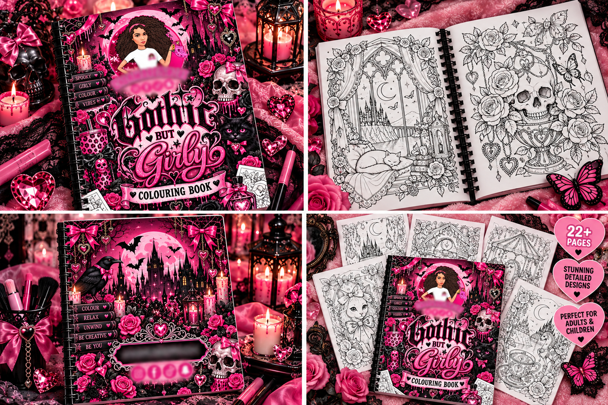 Gothic But Girly A4 Colouring Book