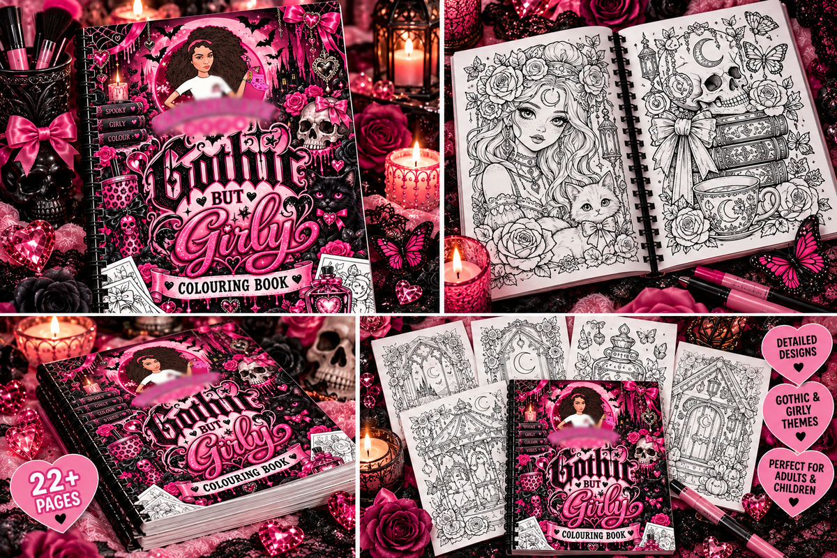 Gothic But Girly A4 Colouring Book