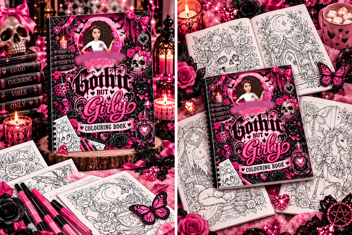 Gothic But Girly A4 Colouring Book
