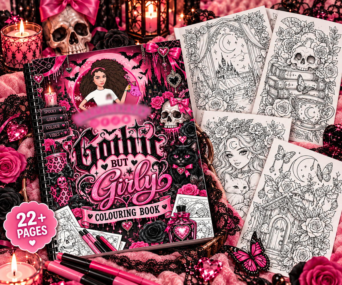 Gothic But Girly A4 Colouring Book