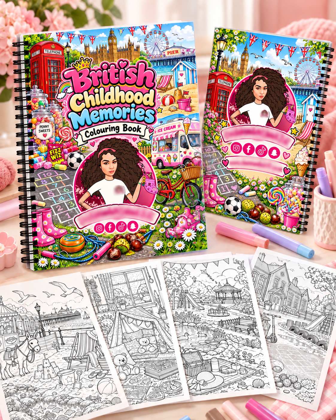 British Childhood Memories A4 Colouring Book