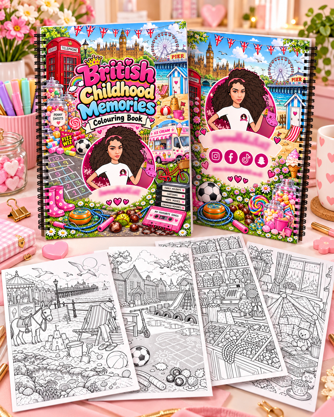 British Childhood Memories A4 Colouring Book