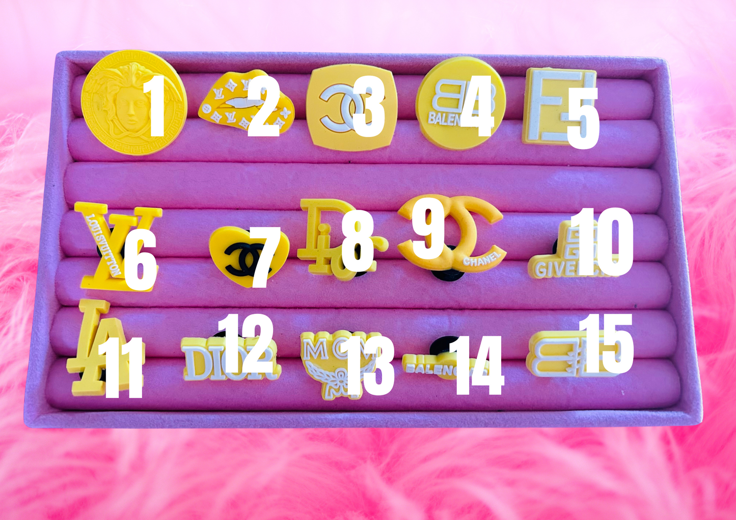 Yellow & White PVC Charms