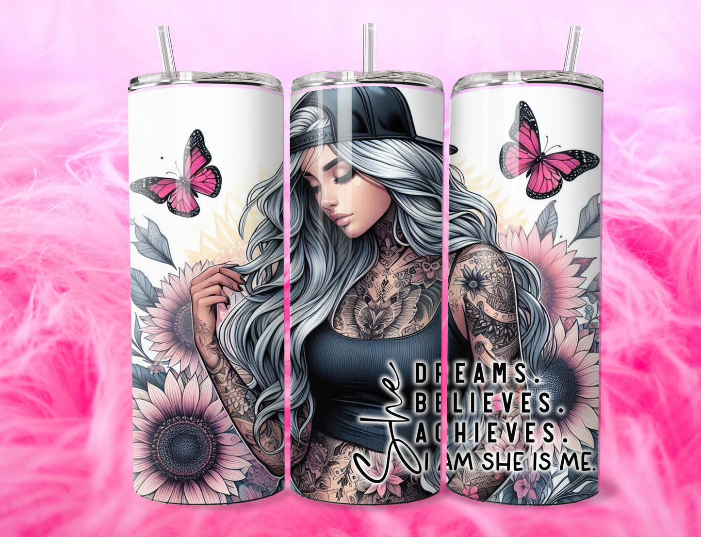 SHE DREAMS BELIEVES ACHIEVES 20oz Tumbler