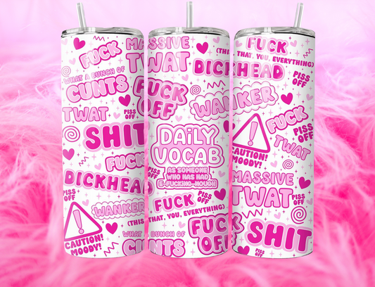READY TO PRESS 20oz TUMBLER WRAP PRINT DAILY VOCAB