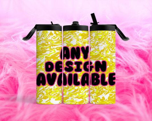 20oz Flip Top Bottles (Black Lid) (with image upload) sublimation print