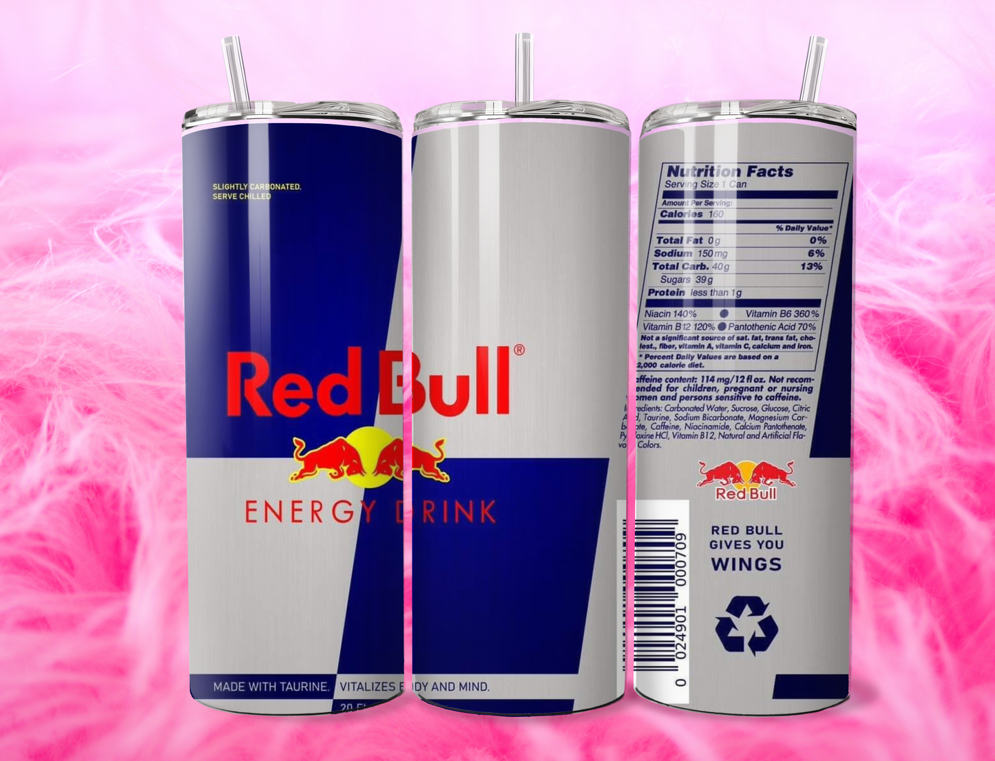 READY TO PRESS 20oz TUMBLER WRAP PRINT R BULL DRINK