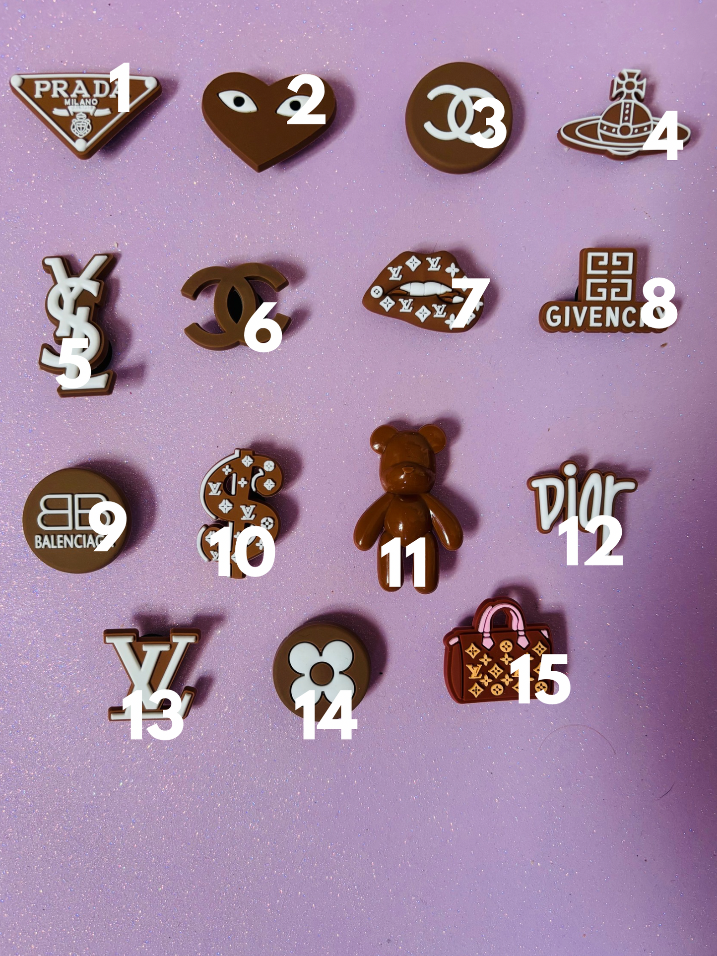 Brown PVC Charms