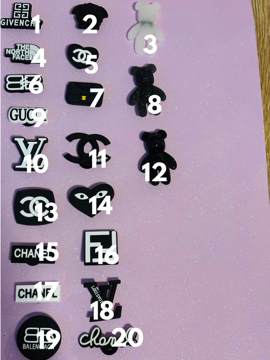 Black & White PVC Charms