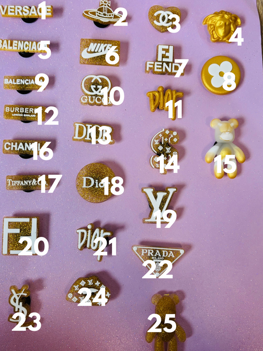 Gold Glitter PVC Charms
