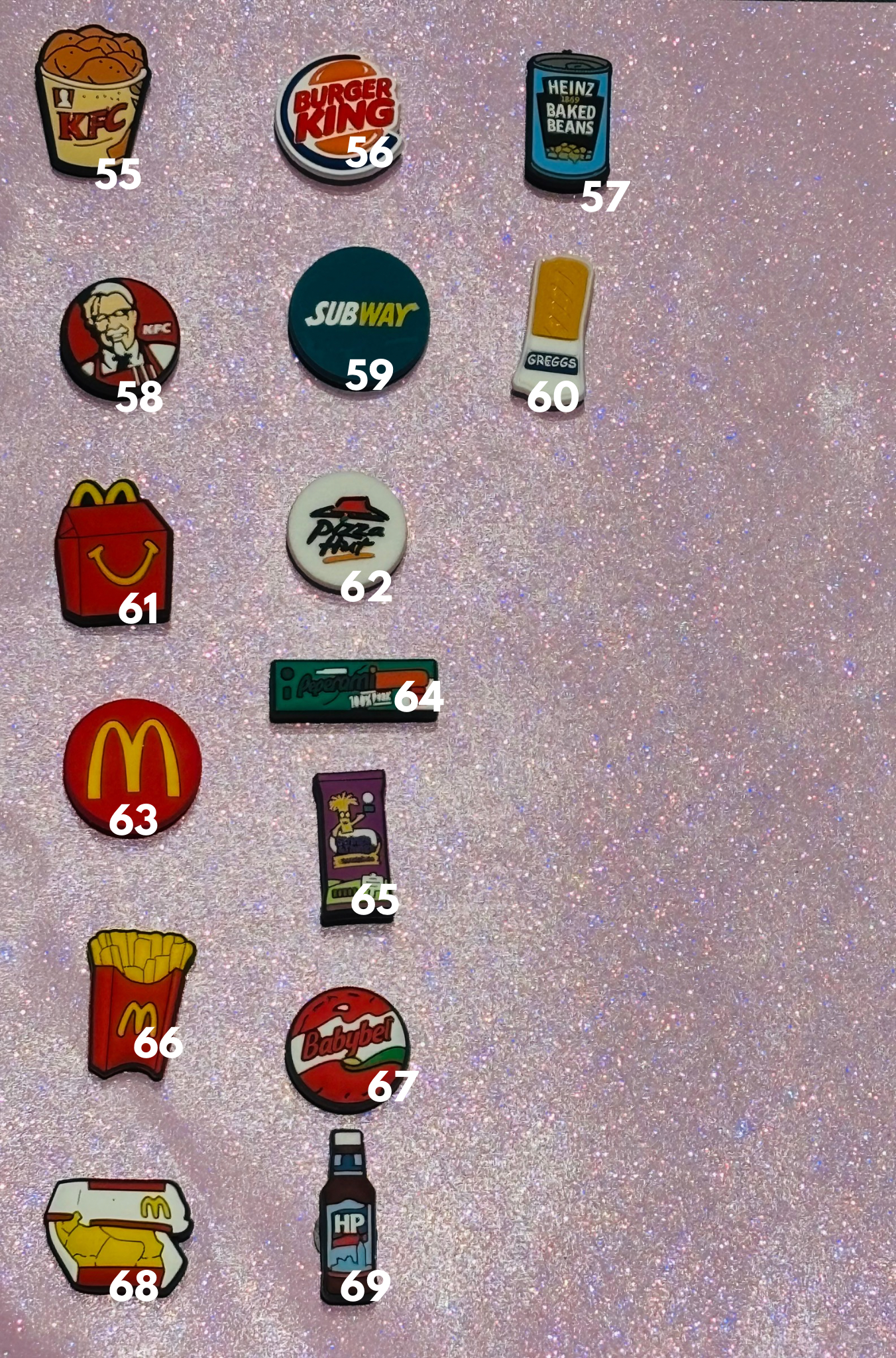 Food PVC Charms