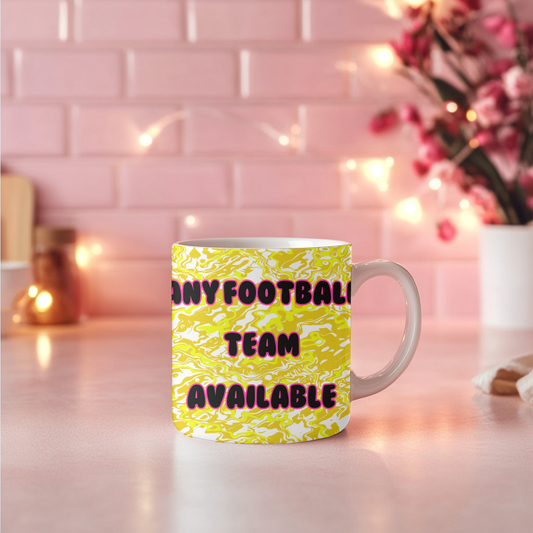 Custom Football Team Mug – 11oz Personalised Supporter Cup – Any Football Team Design Available