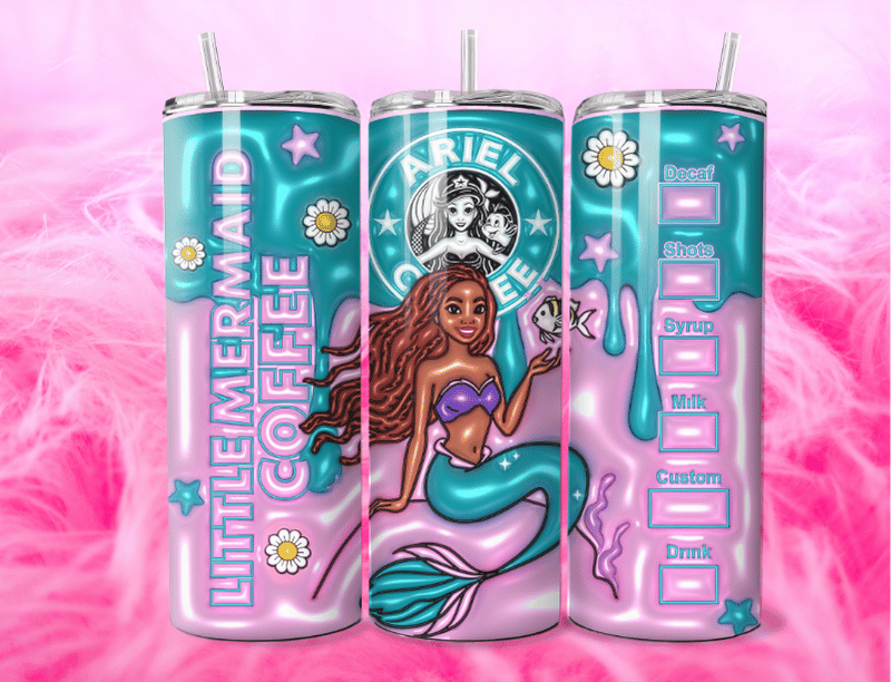 READY TO PRESS 20oz TUMBLER WRAP PRINT - Ari-Ell Black