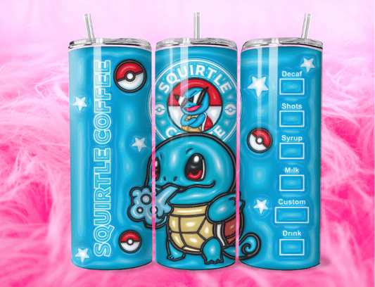 READY TO PRESS 20oz TUMBLER WRAP PRINT - Squirtle