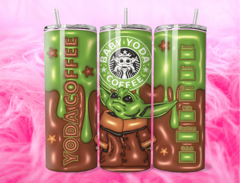 READY TO PRESS 20oz TUMBLER WRAP PRINT - Baby-Yoda