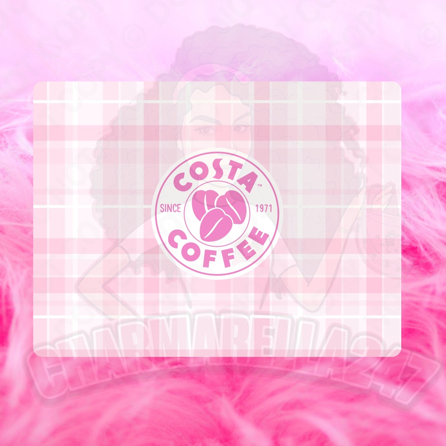 Cos-ta Pink Plaid Chopping Board