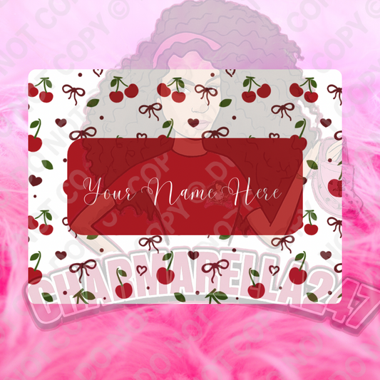 White, Red Cherries & Bows Chopping Board