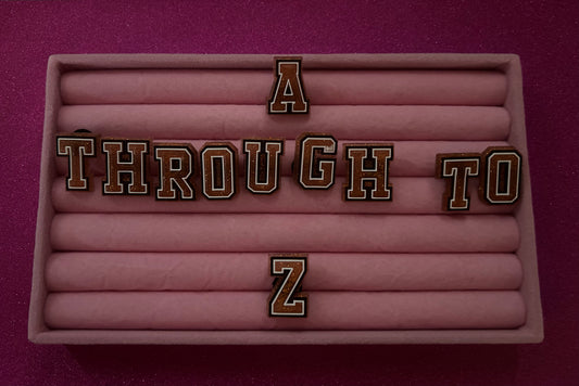Brown Alphabet Letter PVC Charms