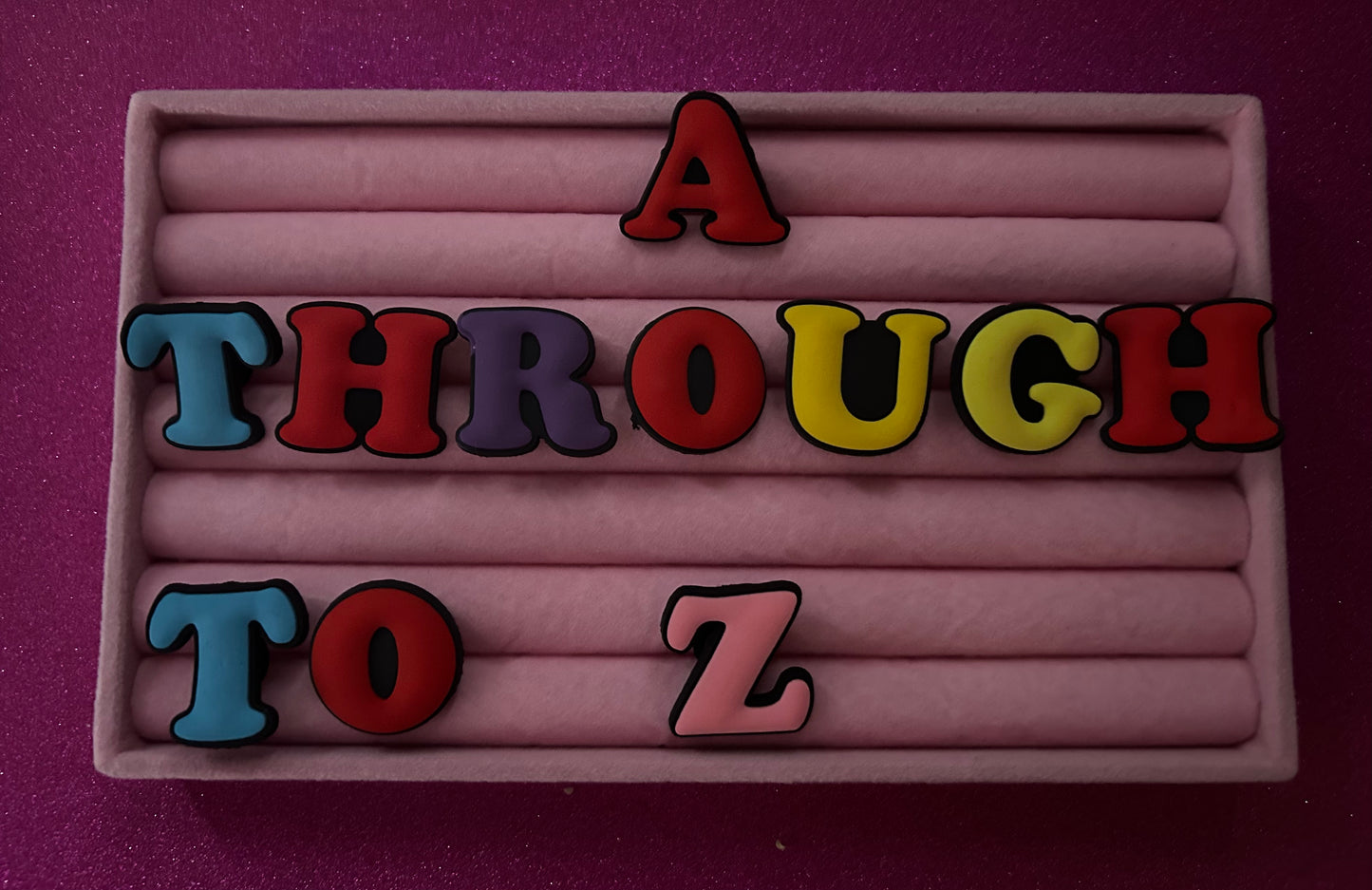 Black Multicoloured Alphabet Letter PVC Charms