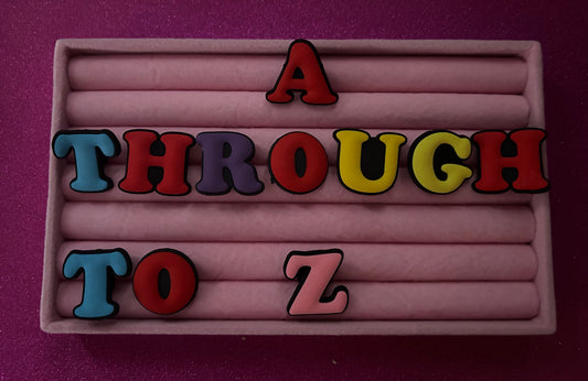 Black Multicoloured Alphabet Letter PVC Charms
