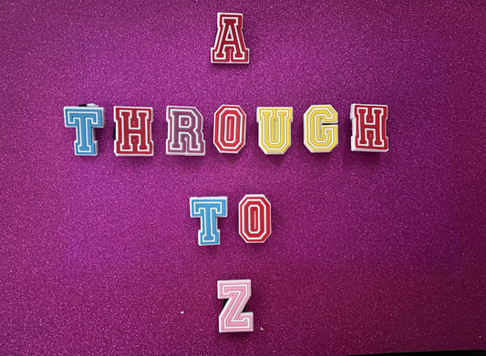 White Multicoloured PVC Letter Charms