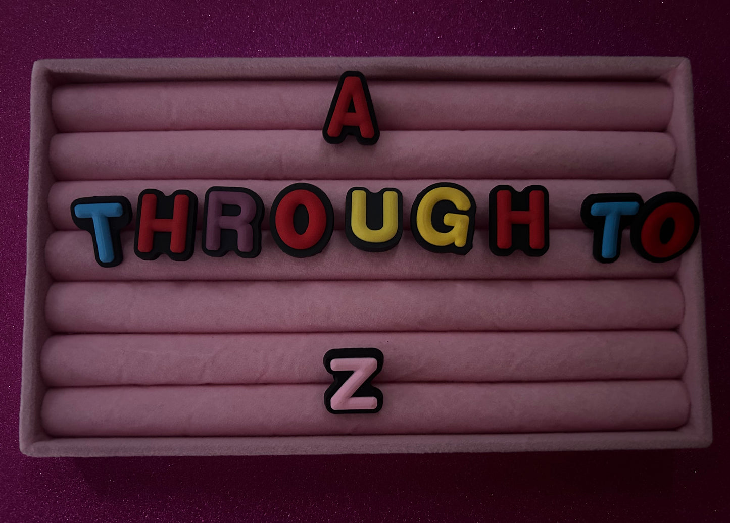Black Multicoloured Alphabet Letter PVC Charms