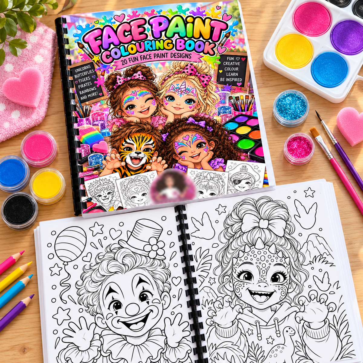 Face Painting A4 Colouring Book