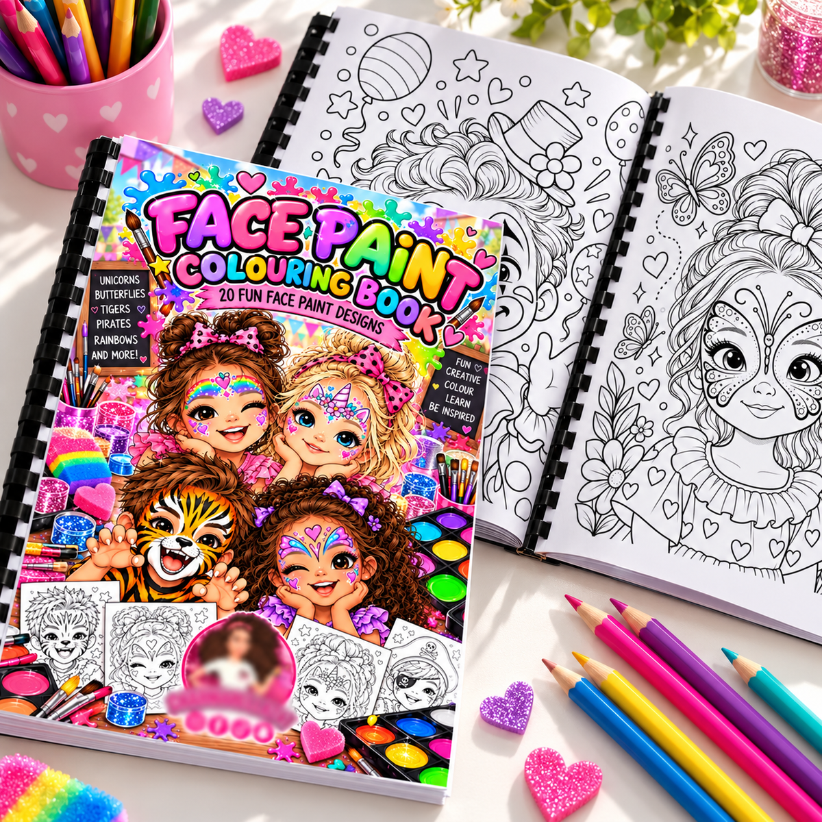 Face Painting A4 Colouring Book