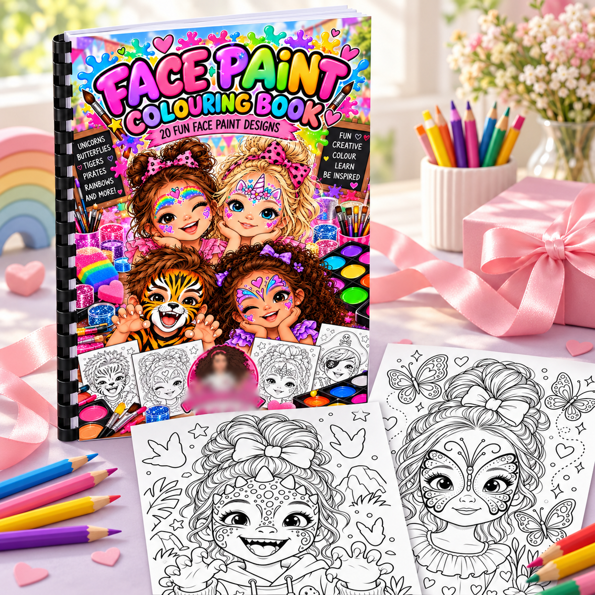 Face Painting A4 Colouring Book