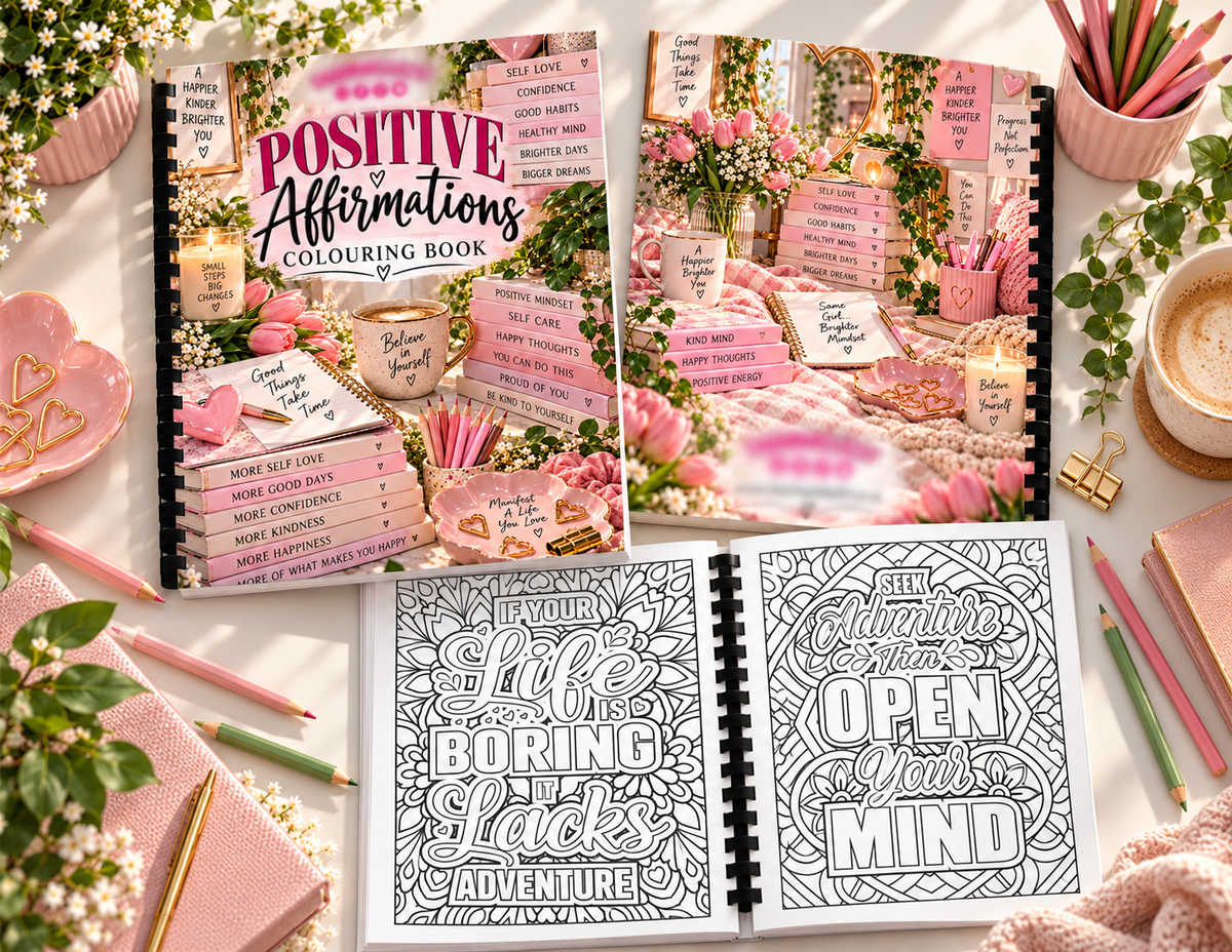 Positive Affirmations A4 Colouring Book