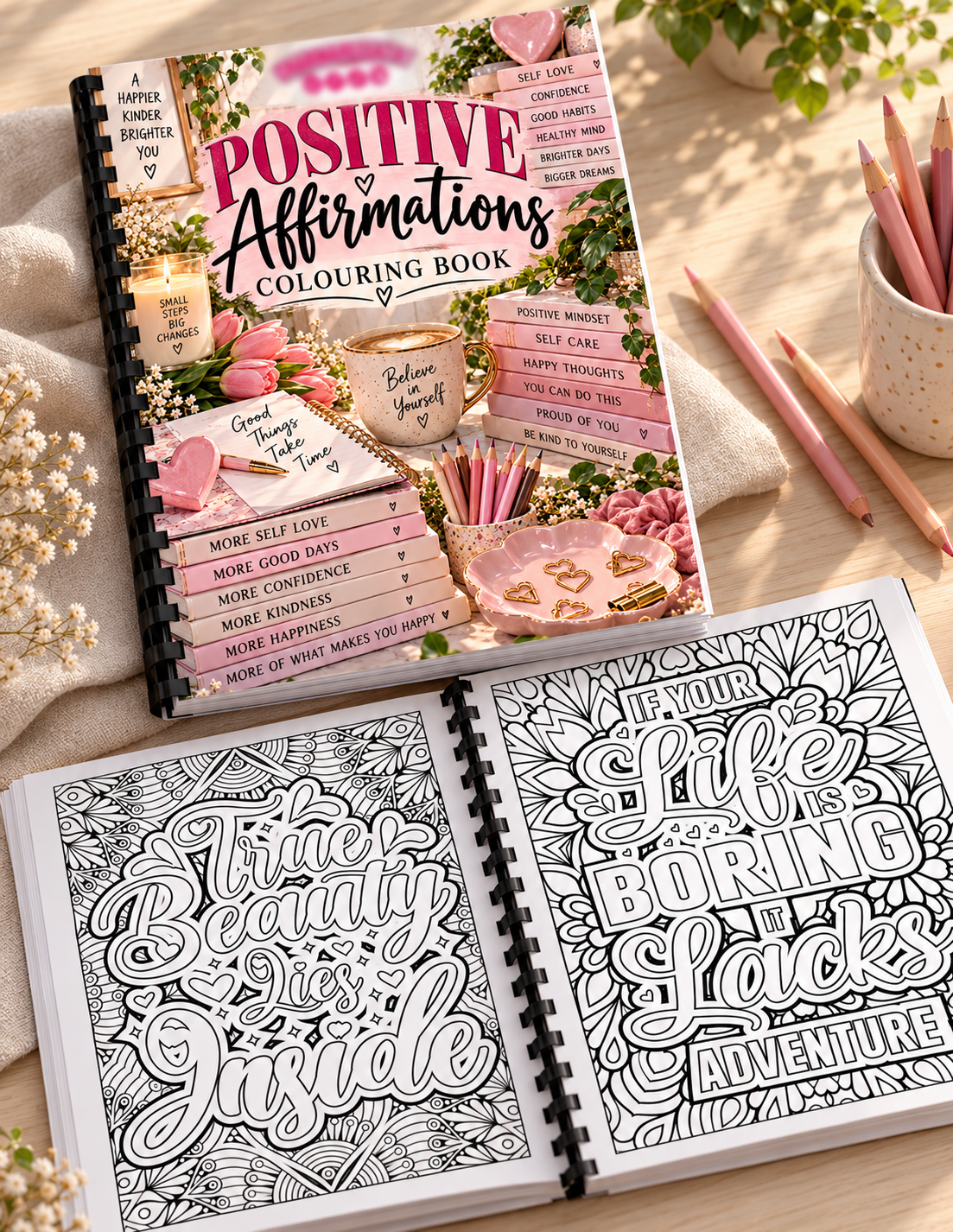 Positive Affirmations A4 Colouring Book